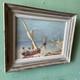 Oil Painting On Wood Signed To Be Determined Maritime Landscape Fishing Boat
