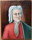 Oil Painting On Wood Tableau Characters Portrait Lawyer 20th Century