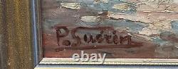 Oil Painting on Wood The Bay of Nice Signed P. Suirin