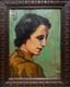 Oil Painting On Wood By Many Gigandet Woman In Profile