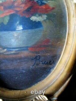 Oil Peinture On Wood 19/xxe S. Golden Studded Frame Bruey Painter