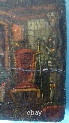 Oil Rare/français Wood 18th Certif Siecle. Authenticity/facture (rembrandt)