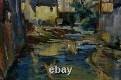 Oil / Sign Signed Dated 43 Houses Wood Panels Gargilesse Creuse Crozant