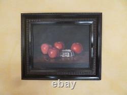 Oil Superbe On Original Toile Signed Frame Bois Noirci