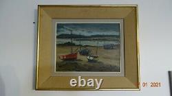 Oil Table On Marine Wood Signed