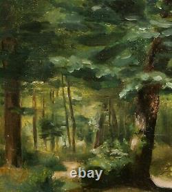 Oil Table Panel Landscape Undergrowth Forest School Of Barbizon Fontainebleau