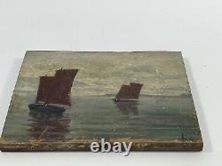 Oil Wood Panel Xixeme L Ocean De L Admiral Morice On L Dawn B1071