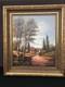 Oil On Canvas Autumn Landscape Signed Siarnowski Wooden Frame With Gilded Stucco