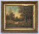 Oil On Canvas Barbizon Late 19th Century Mill In The Woods Path Stucco Frame A4030