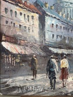Oil on Canvas, Paris Montmartre Sacré-Cœur, Signed BURNETT, Wooden Frame