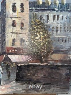 Oil on Canvas, Paris Montmartre Sacré-Cœur, Signed BURNETT, Wooden Frame