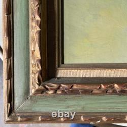 Oil on Canvas Still Life Flowers Wooden Frame