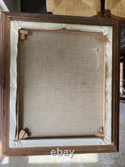 Oil on Canvas Still Life Flowers Wooden Frame