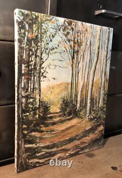 Oil on Canvas, Underwood Landscape Signed Brongniart 30.2x40.2 cm