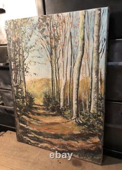 Oil on Canvas, Underwood Landscape Signed Brongniart 30.2x40.2 cm