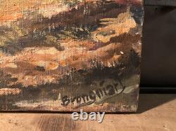 Oil on Canvas, Underwood Landscape Signed Brongniart 30.2x40.2 cm