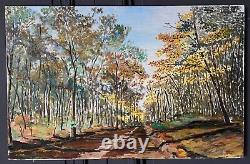 Oil on Canvas Woodland Scene XXth Century Large Size L2159