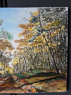 Oil on Canvas Woodland Scene XXth Century Large Size L2159