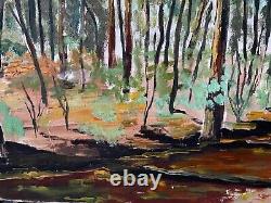 Oil on Canvas Woodland Scene XXth Century Large Size L2159