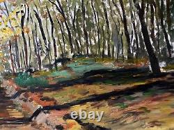 Oil on Canvas Woodland Scene XXth Century Large Size L2159