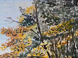 Oil on Canvas Woodland Scene XXth Century Large Size L2159