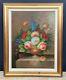 Oil On Canvas By Michel Aaron 20th Century Bouquet Of Flowers Wooden Frame L1790