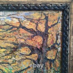 Oil on Isorel by KARABEKIAN Underwood Landscape, framed in gilded wood, dated 2001