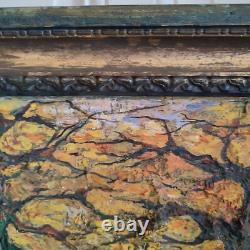 Oil on Isorel by KARABEKIAN Underwood Landscape, framed in gilded wood, dated 2001