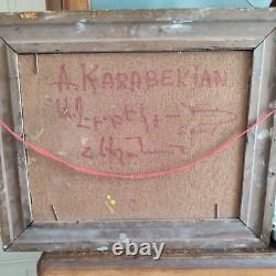 Oil on Isorel by KARABEKIAN Underwood Landscape, framed in gilded wood, dated 2001