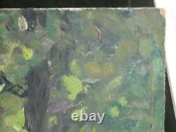 Oil on Isorel wood by the river/bridge signed by Pierre Trassard