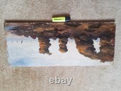 Oil on Old Panel Marine Coastline Devil's Bridge Royan (g Corbier)