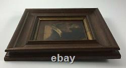 Oil on Panel Medieval Character 19th Century Wooden Frame Frame Maker E Jacob H586