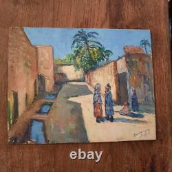 Oil on Wood Antique Orientalist Painting