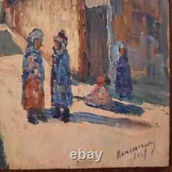 Oil on Wood Antique Orientalist Painting