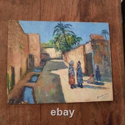 Oil on Wood Antique Orientalist Painting