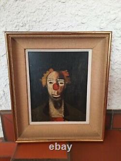 Oil on Wood Clown Joseph Kutter 1894 1941 Luxembourgish Artist