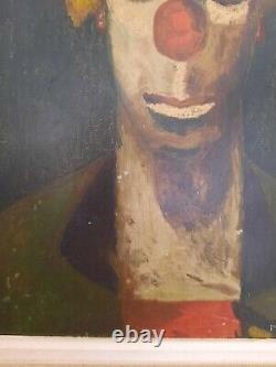 Oil on Wood Clown Joseph Kutter 1894 1941 Luxembourgish Artist