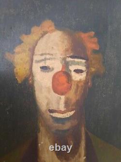 Oil on Wood Clown Joseph Kutter 1894 1941 Luxembourgish Artist