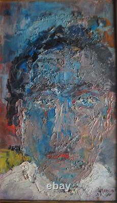 Oil on Wood PORTRAIT (Self-Portrait) Signed HERMAN (ARMAND KRAEMER)