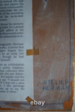 Oil on Wood PORTRAIT (Self-Portrait) Signed HERMAN (ARMAND KRAEMER)