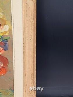 Oil on Wood Painting Knife Artwork Bouquet of Flowers Signed Juliette Bonnot