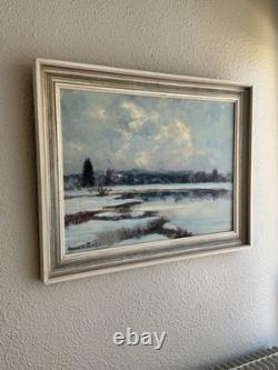 Oil on Wood Painting - Signed Hans K. Baier. 1918/1976