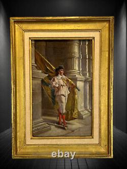 Oil on Wood Panel Flag Bearer of the Flemish Civic Guard