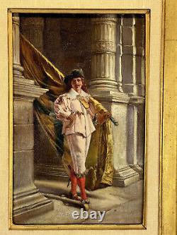 Oil on Wood Panel Flag Bearer of the Flemish Civic Guard