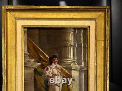 Oil on Wood Panel Flag Bearer of the Flemish Civic Guard