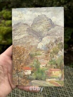 Oil on Wood Panel & Painting & Garlaban Peak Aubagne & February 21, 1920