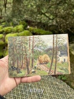 Oil on Wood Panel & Painting & Loggers in Baget st Christau April 1917