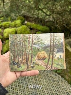Oil on Wood Panel & Painting & Loggers in Baget st Christau April 1917