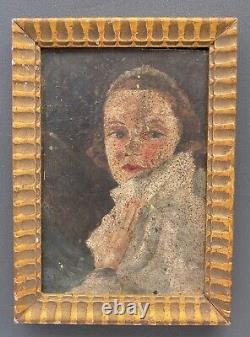 Oil on Wood Panel Portrait of a Young Woman from the Early 20th Century A4542