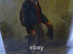 Oil on Wood Panel Young Man signed LEMONNIER at bottom right and dated